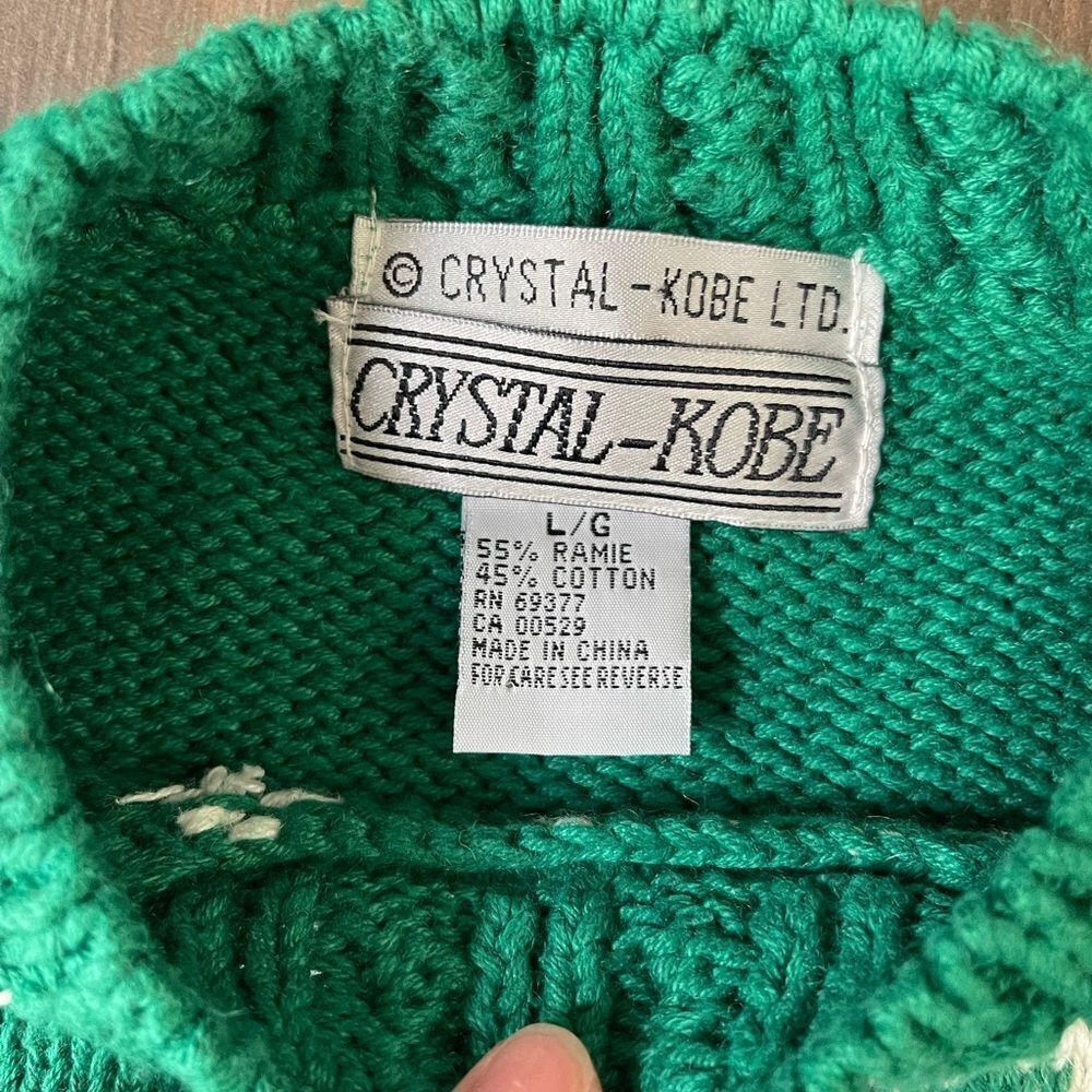Crystal Kobe LTD Vintage Knit Womens Large cotton blend Christmas Sweater - Picture 9 of 10